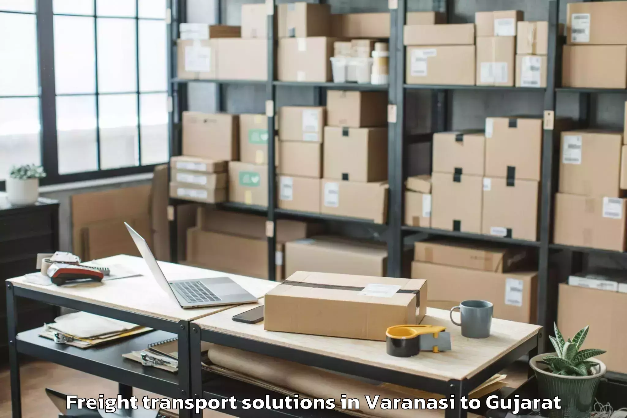 Trusted Varanasi to Sankheda Freight Transport Solutions